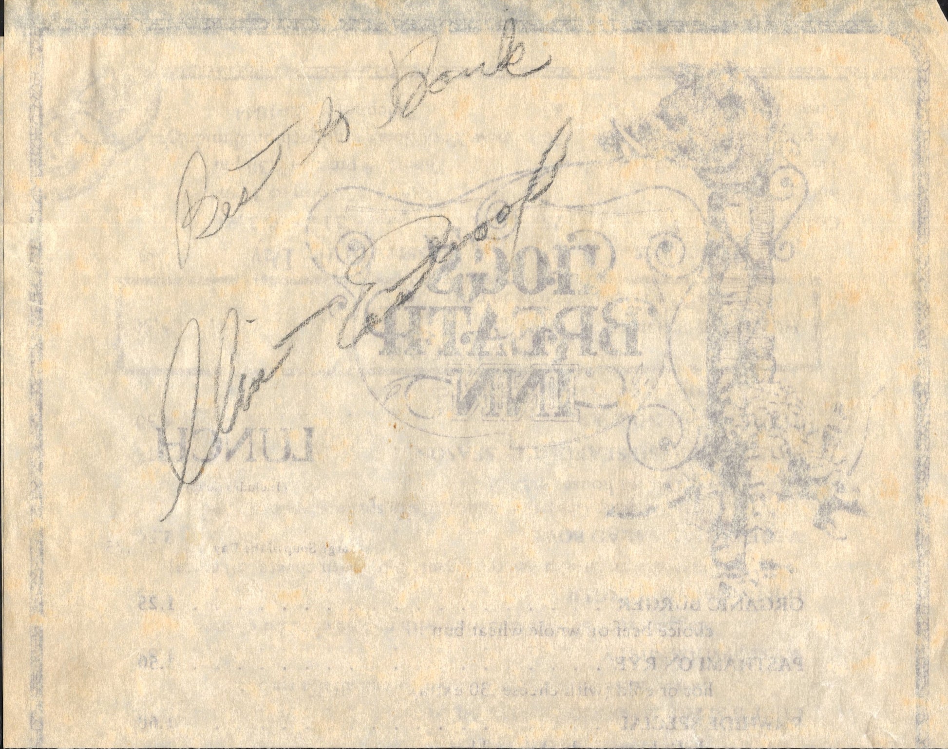 Clint Eastwood Signed Hog's Breath Inn Menu 9.25x14.5, JSA & PSA LOA