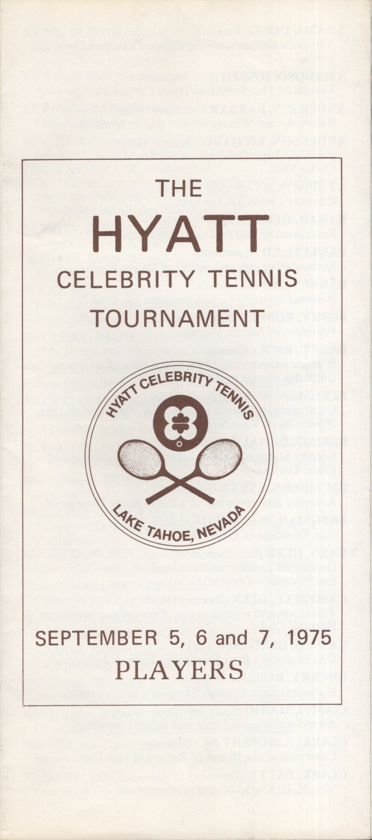 Clint Eastwood Signed Hyatt Celebrity Tennis Tournament Magazine 1975 8.5x11, Clint Eastwood Autograph, JSA Letter XX09286 and PSA Letter Double Certified Authentic