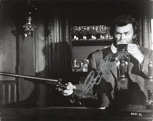 Clint Eastwood Signed Photo 7.5x9 – Joe Kidd Official Universal Studios B&W Promo Photo