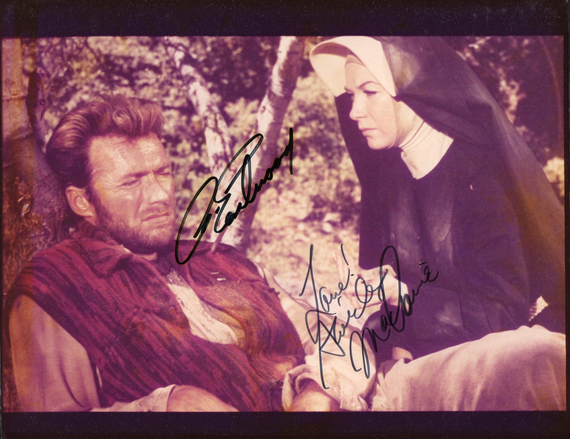 Clint Eastwood and Shirley MacLaine in "Two Mules for Sister Sara" Signed Photo 8x10