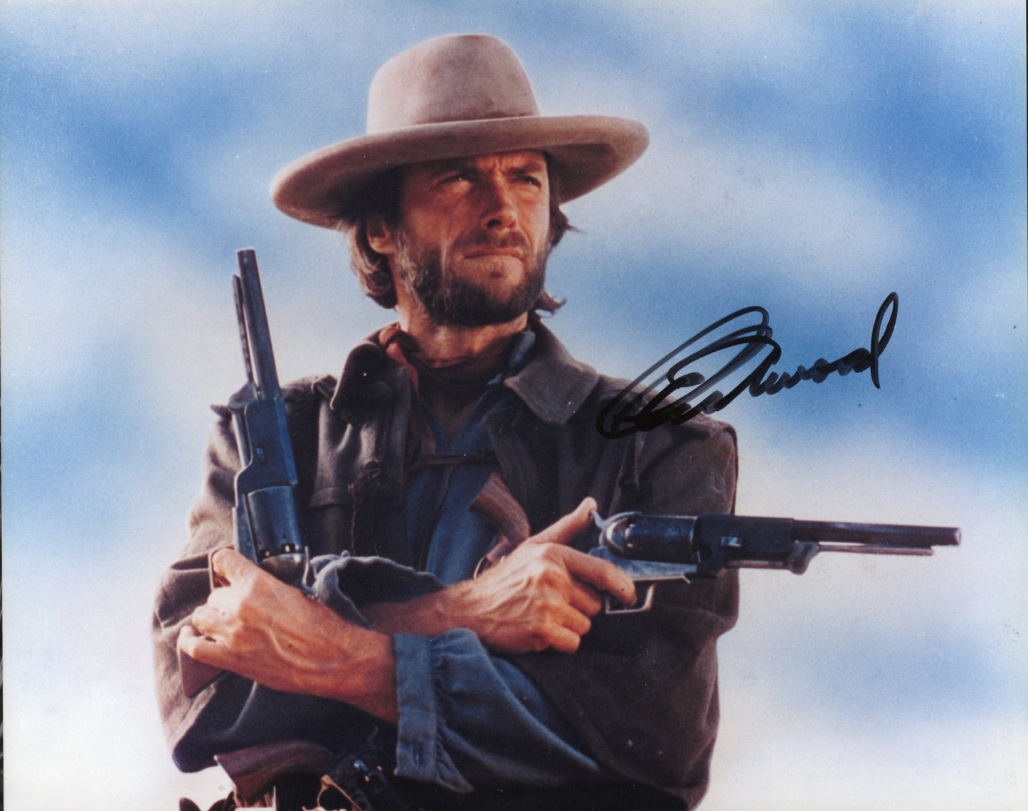 Clint Eastwood in Early Spaghetti Western Signed Photo 8x10 - COA Signed In Person