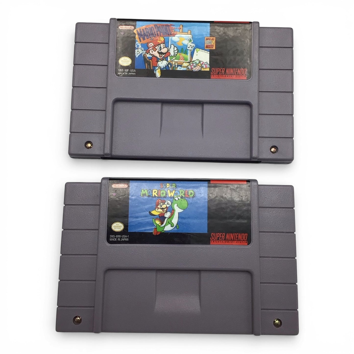 Complete Super Nintendo SNES Super Set with Mario Paint, Mouse Controller, & Super Mario World