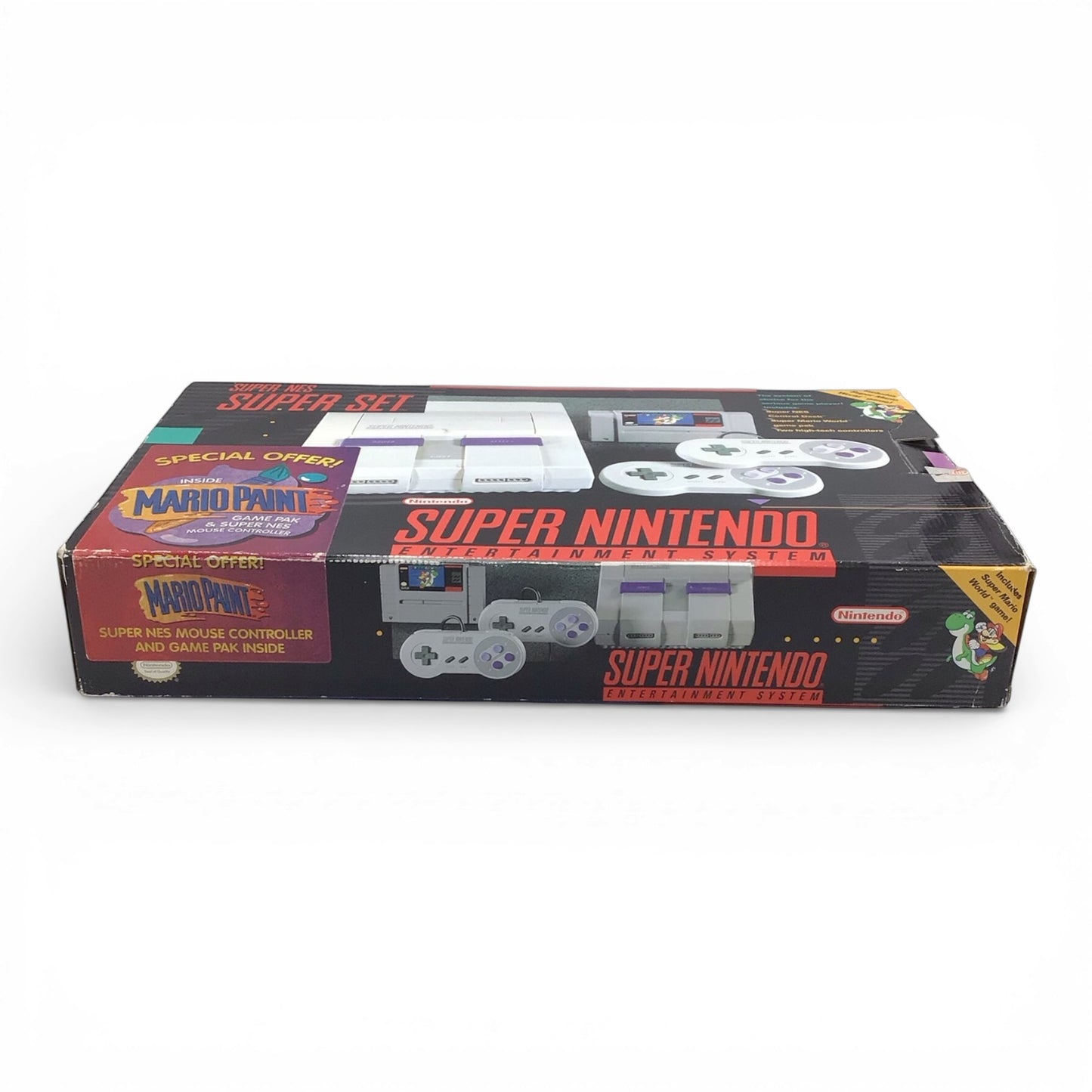 Complete Super Nintendo SNES Super Set with Mario Paint, Mouse Controller, & Super Mario World