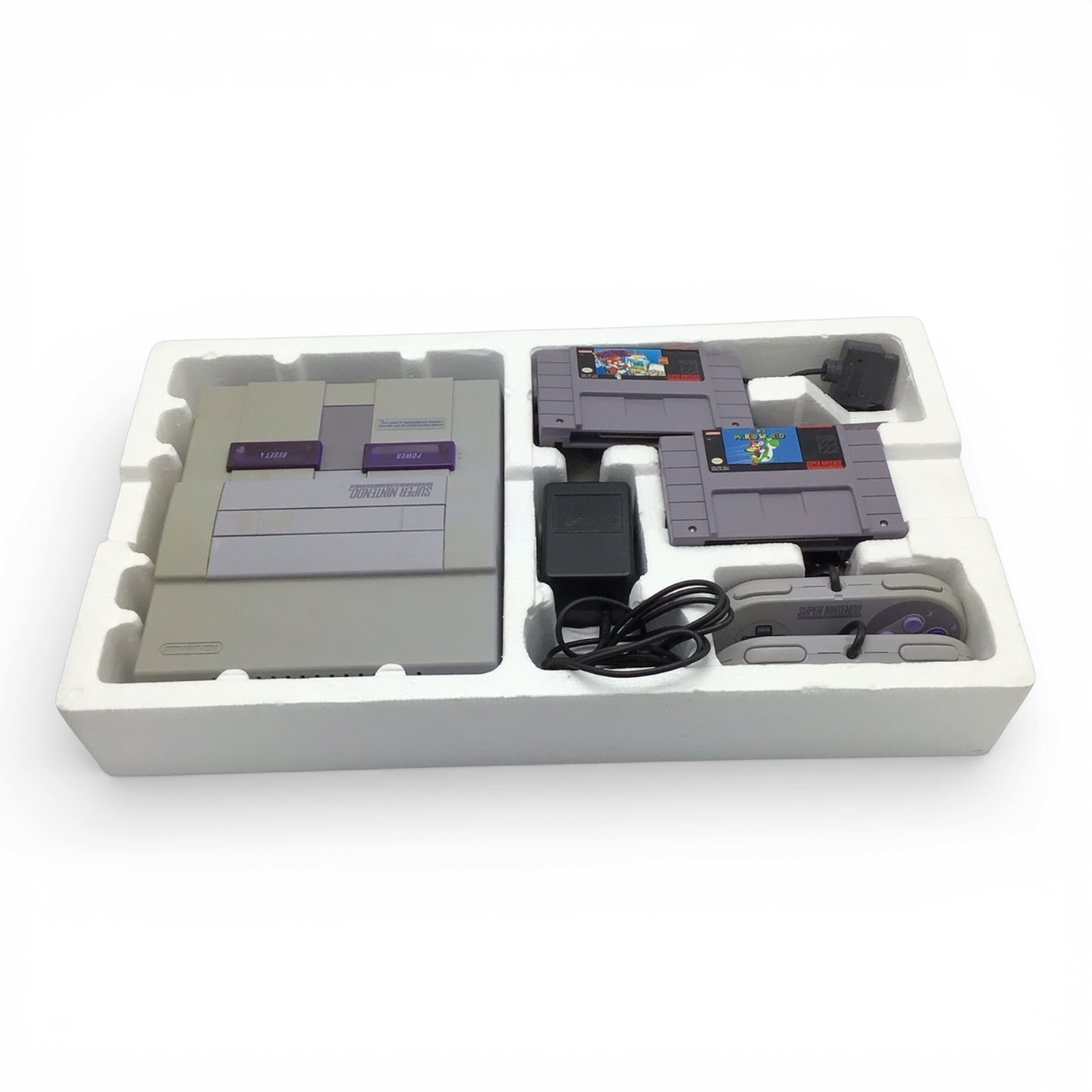 Complete Super Nintendo SNES Super Set with Mario Paint, Mouse Controller, & Super Mario World