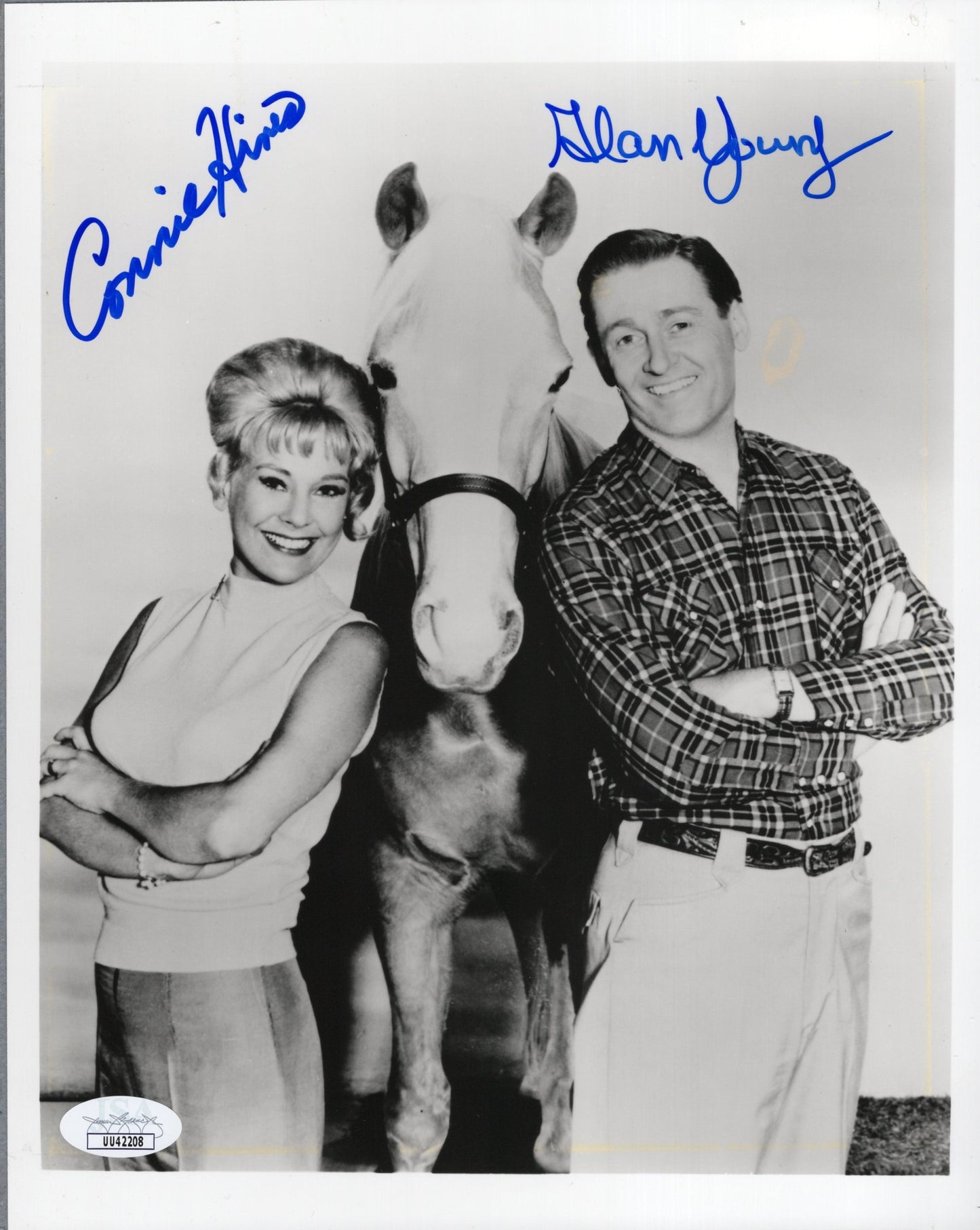 Connie Hines and Alan Young of Mister Ed Signed Photo 8x10, JSA and PSA Letter Double Certified Authentic UU42208