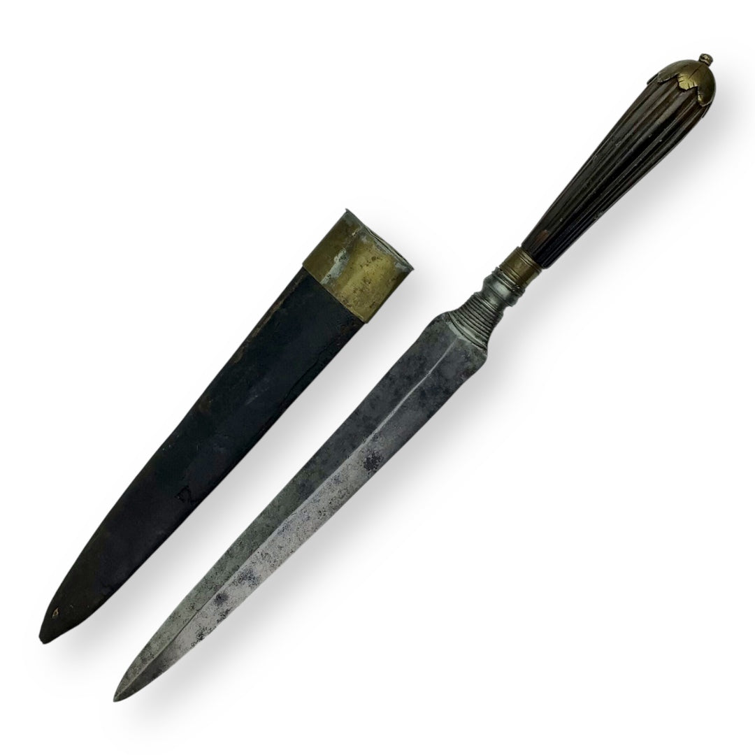 Continental European Dagger c. 1810 with Leather & Metal Sheath