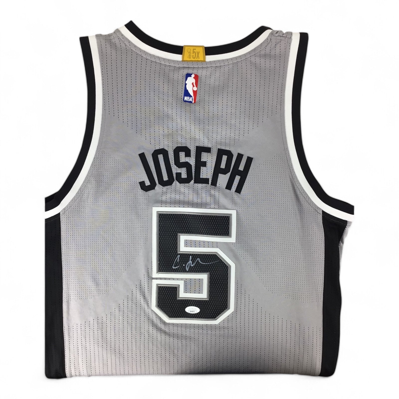 Cory Joseph Signed NBA Spurs Size 5X Jersey Grey/Blue - Only One! JSA Cert