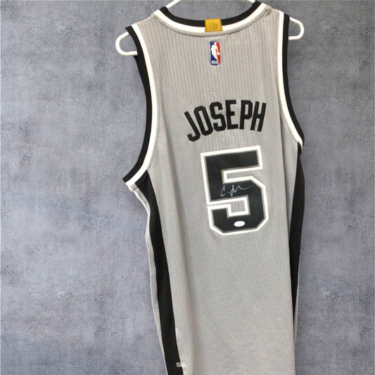 Cory Joseph Signed NBA Spurs Size 5X Jersey Grey/Blue - Only One! JSA Cert