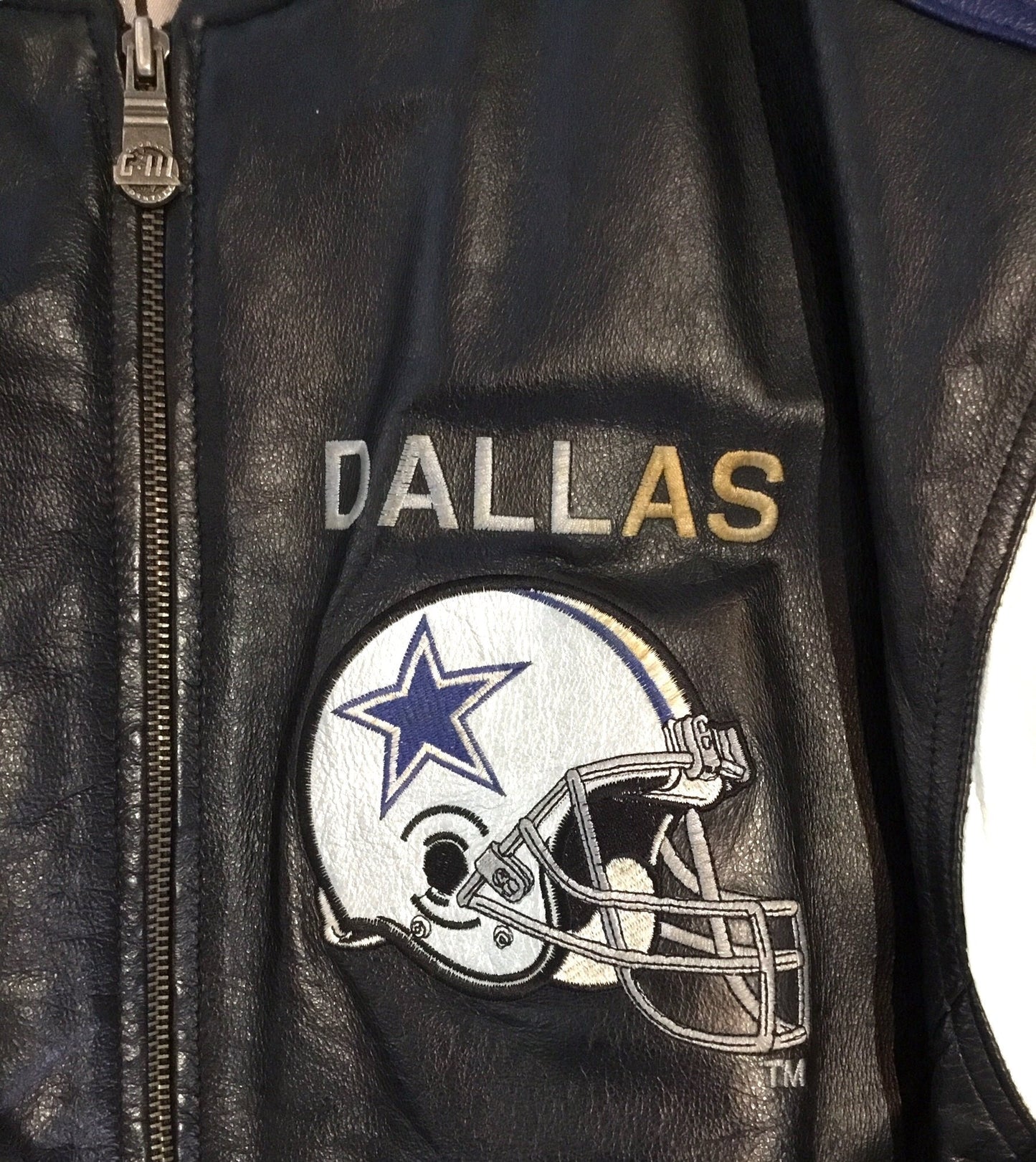 Cowboys Jacket Mens XXL Leather Carl Banks NFL Varsity Quarterback Club G-III