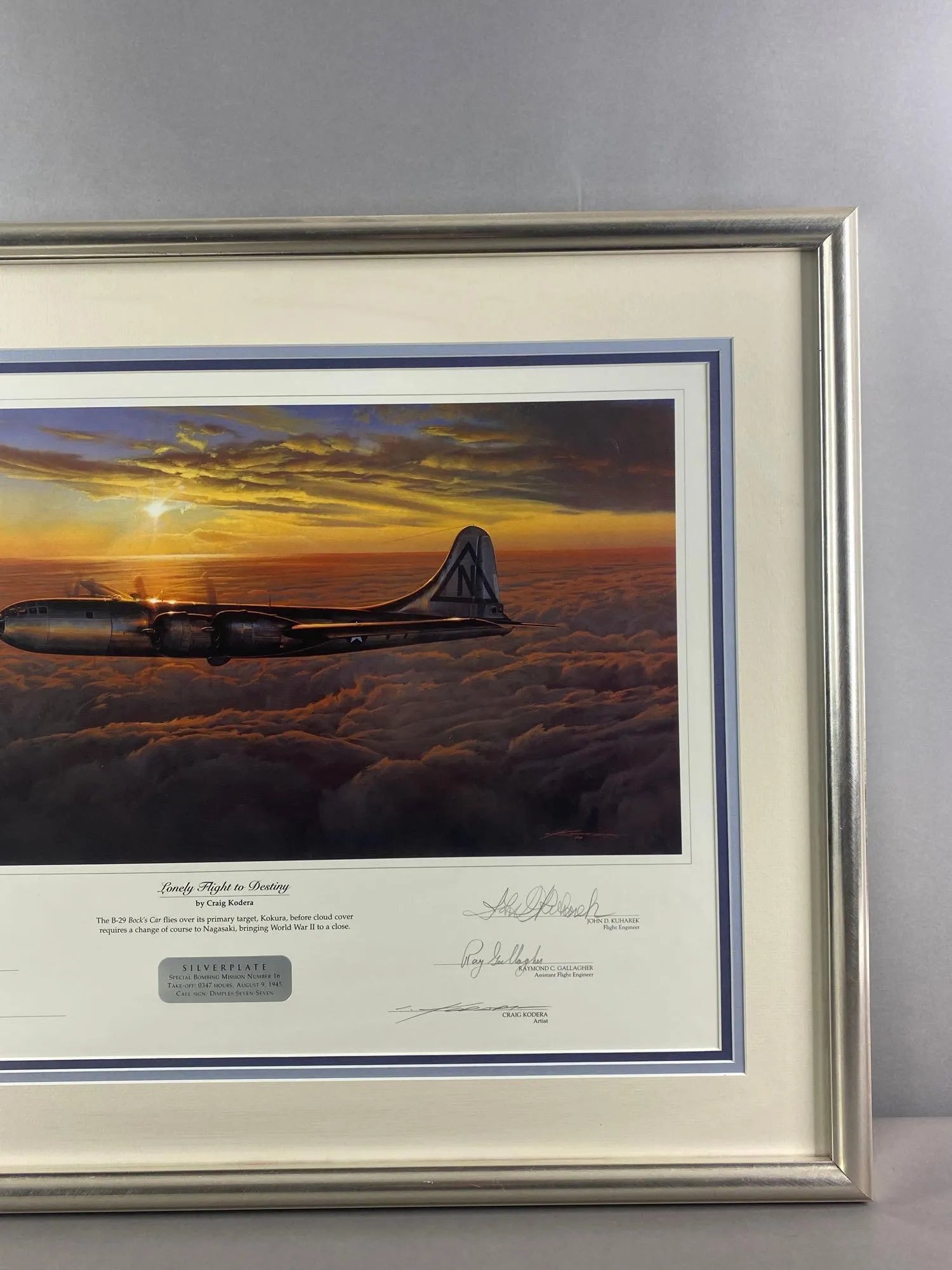 Craig Kodera "Lonely Flight to Destiny" Signed Framed Print