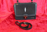 Cuadra Black Stingray And Leather W/Gold Accents Handbag