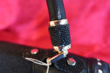 Cuadra Black Stingray And Leather W/Gold Accents Handbag