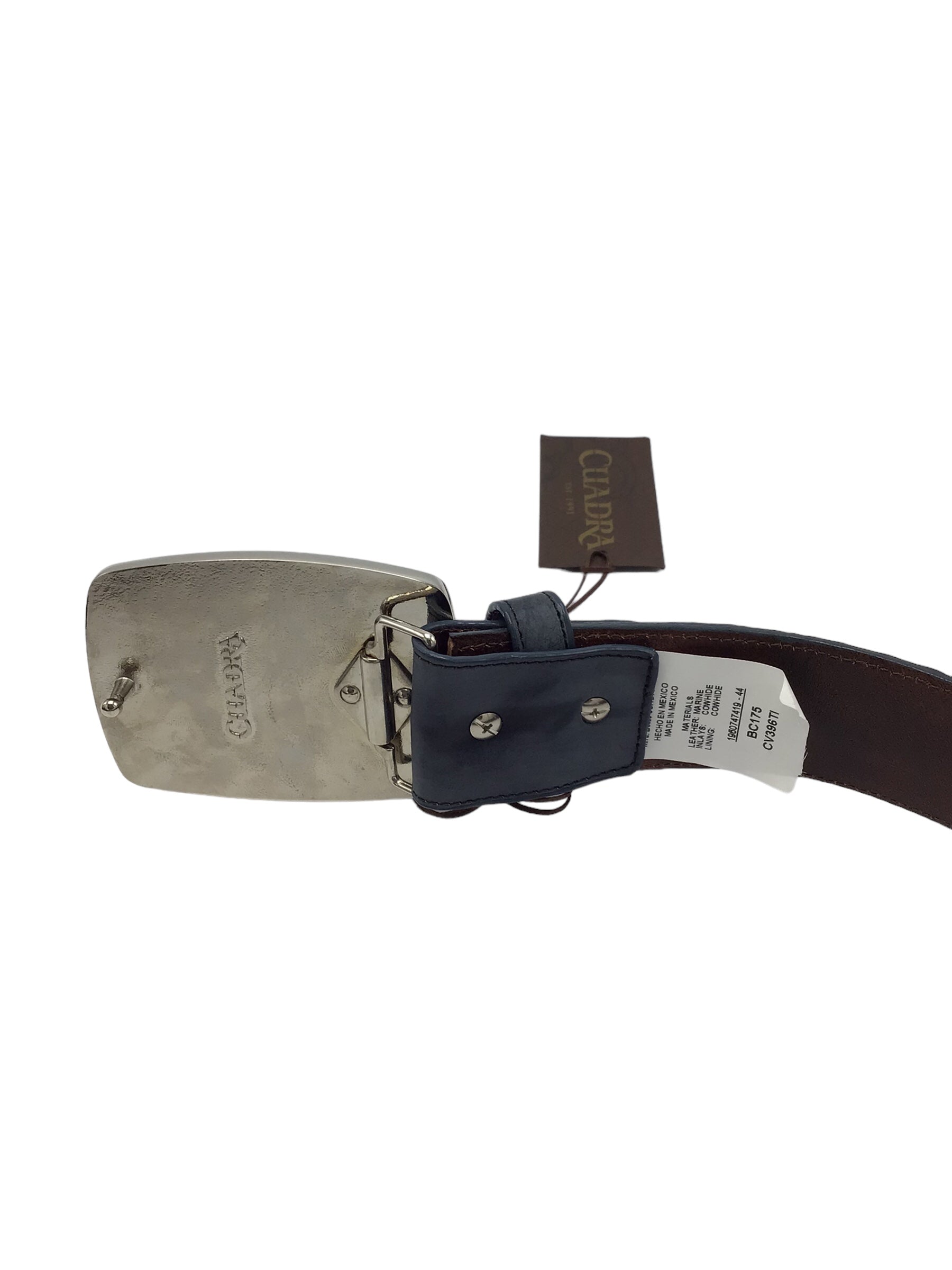 Cuadra Tiburon Fusion Blue Jeans Blue Shark Woven Belt, Genuine Leather, 110/44 XL