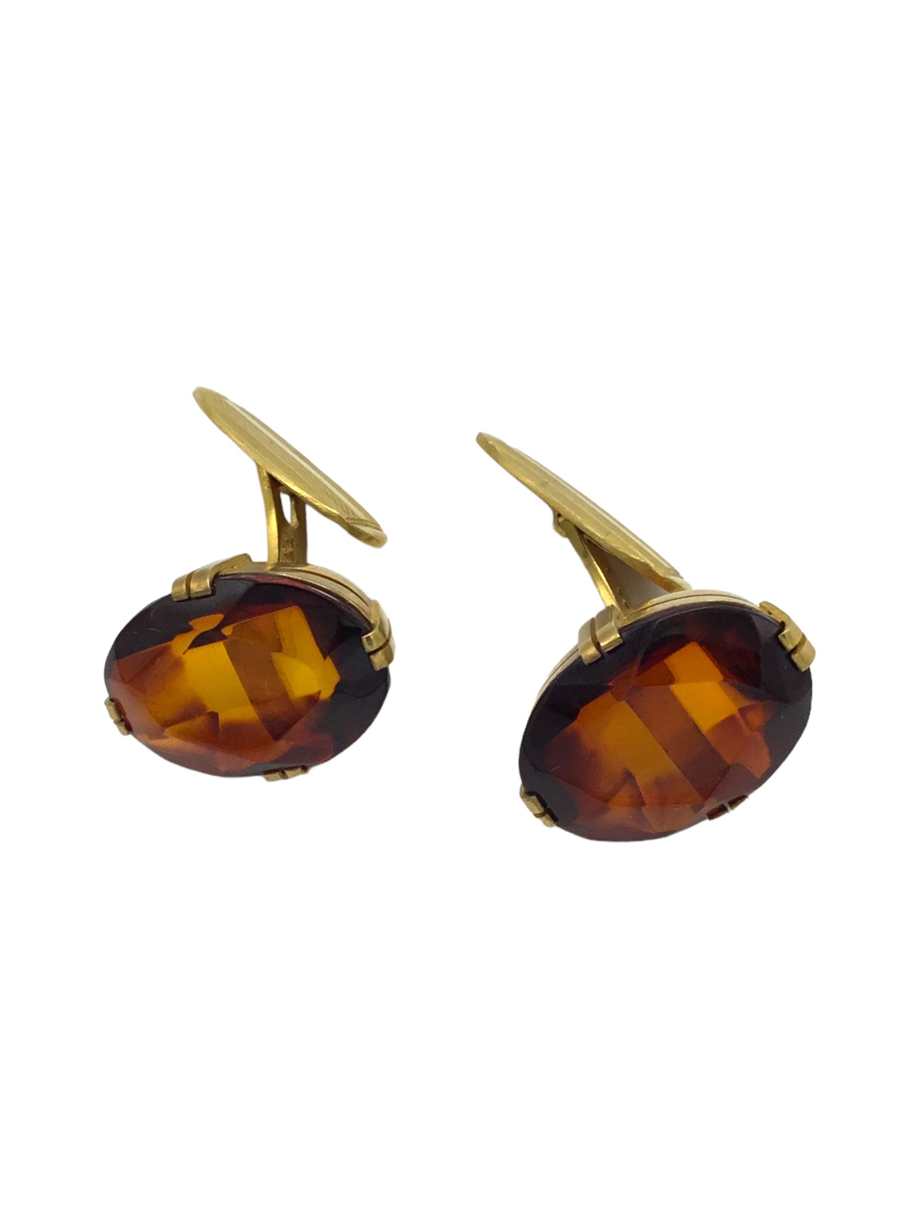 Cufflinks pair 18kt yellow gold, hallmarked 333, maker's mark RR over triangle cartouche