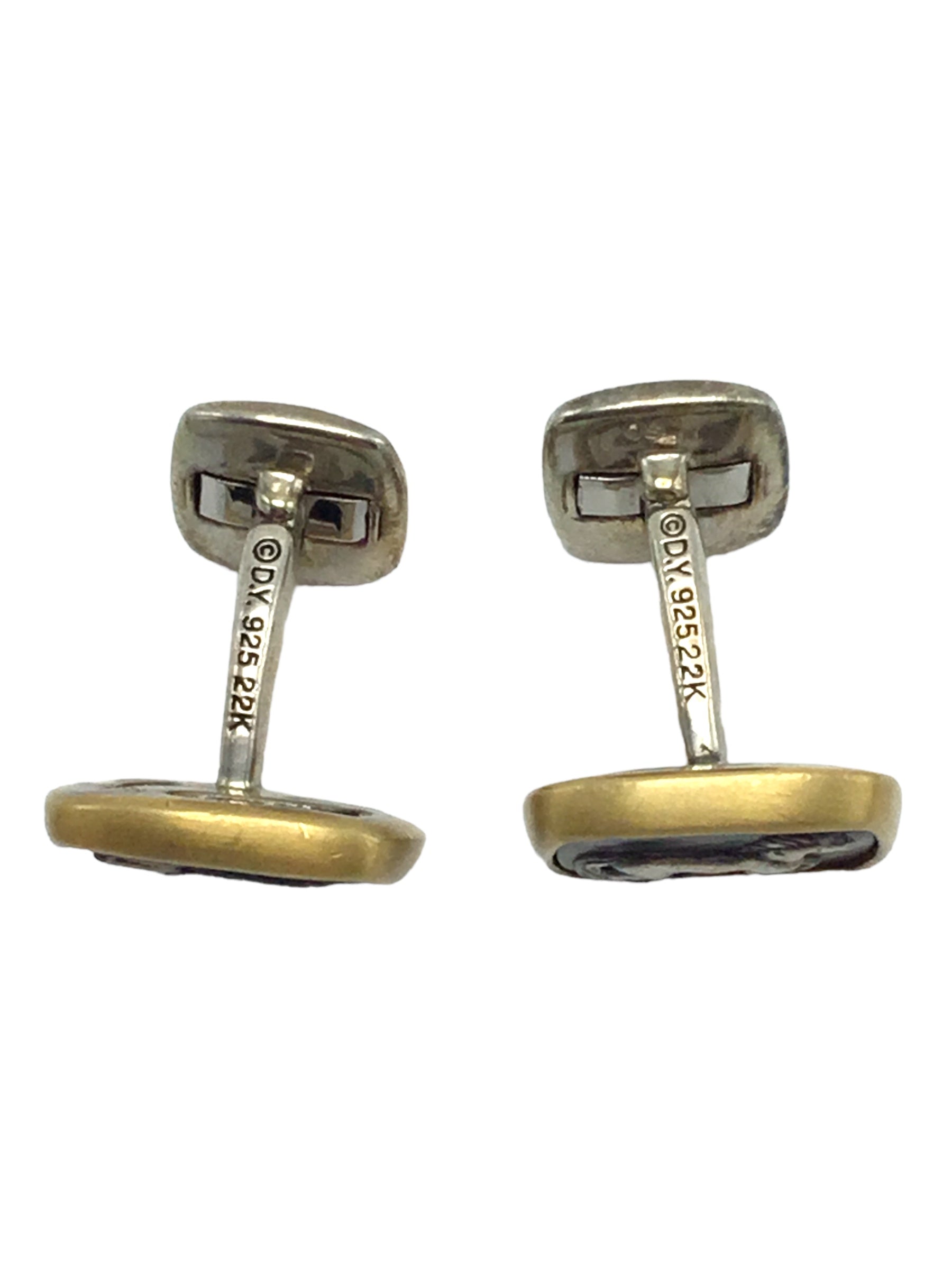 Cufflinks pair David Yurman Petrvs 2k Yellow Gold Sterling Silver Horse