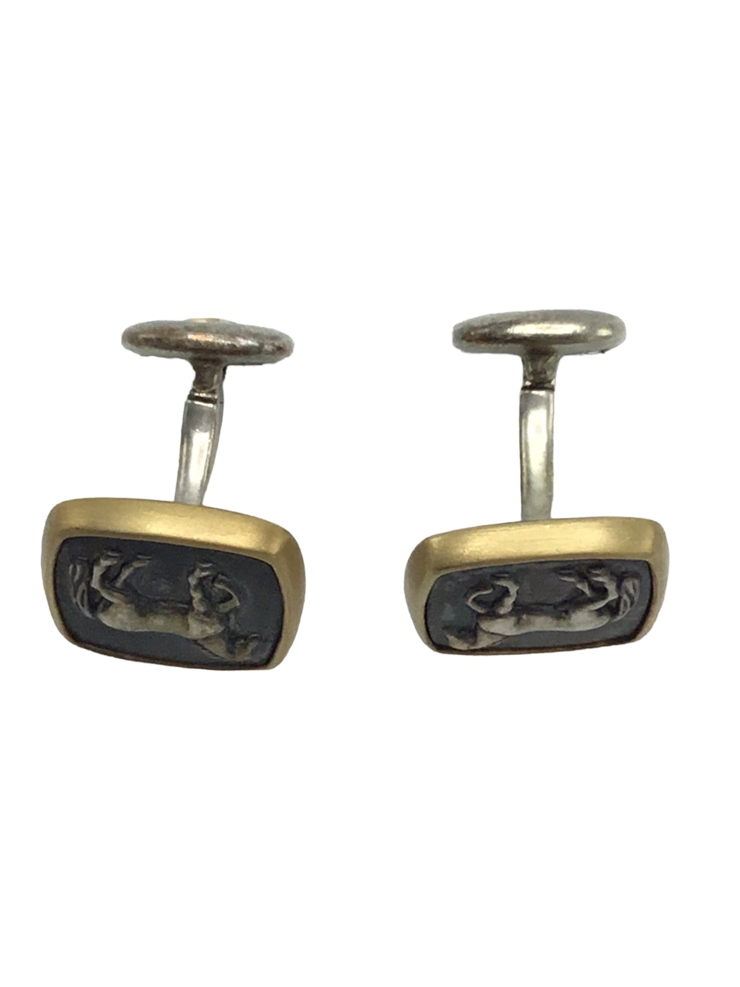 Cufflinks pair David Yurman Petrvs 2k Yellow Gold Sterling Silver Horse