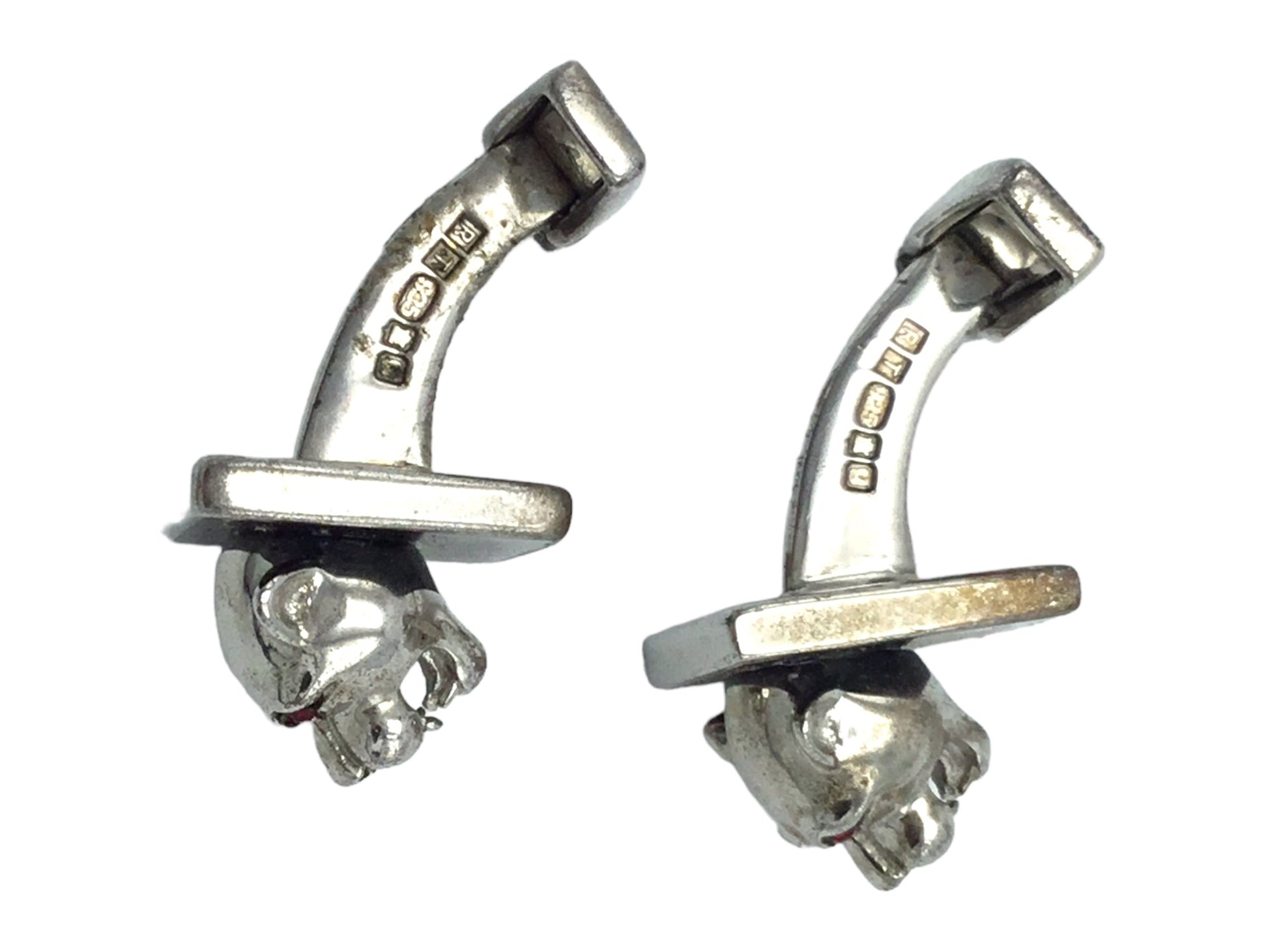 Cufflinks pair by Designer Tateossian, Sterling Silver with Panther Head