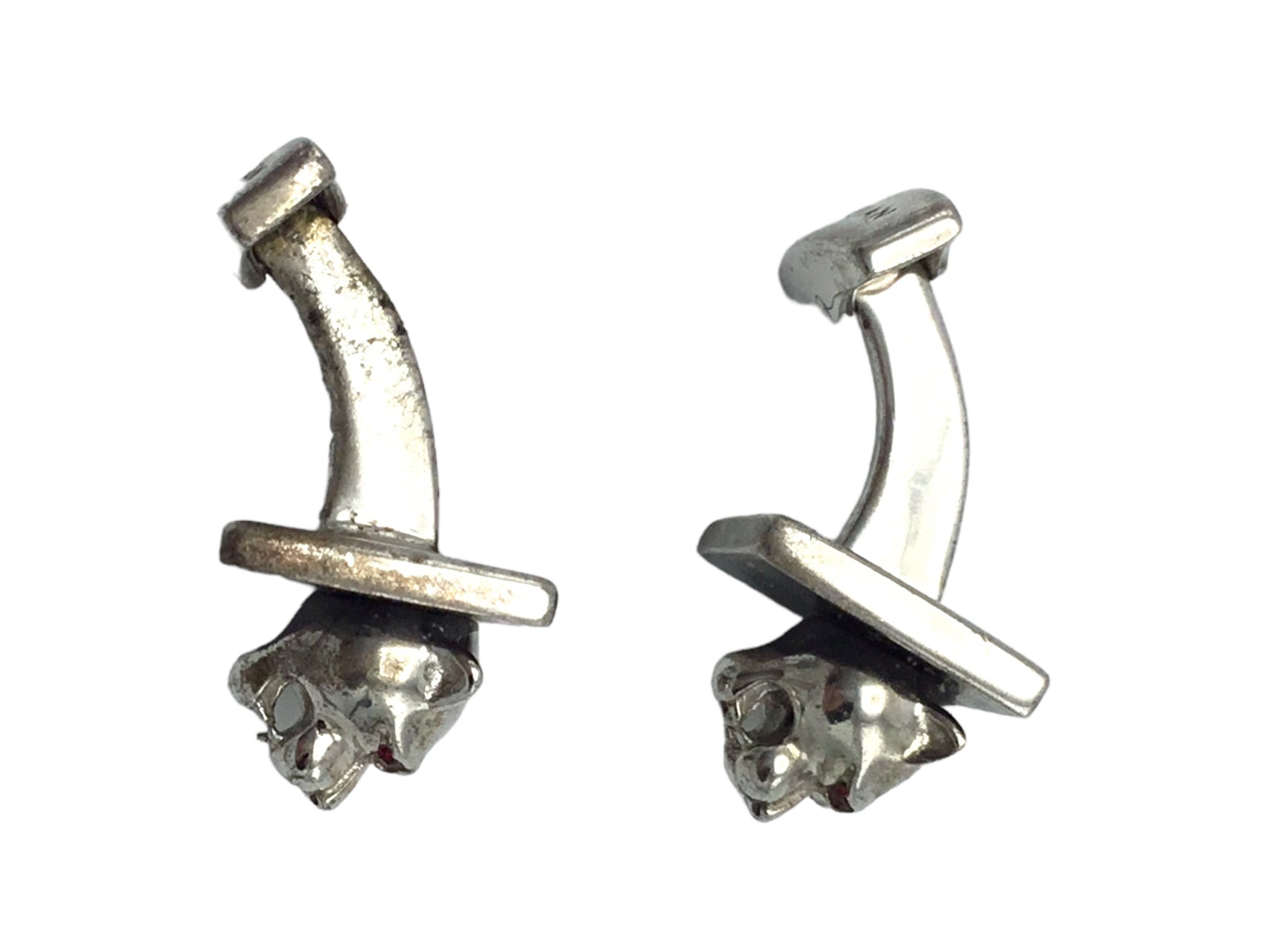 Cufflinks pair by Designer Tateossian, Sterling Silver with panther head