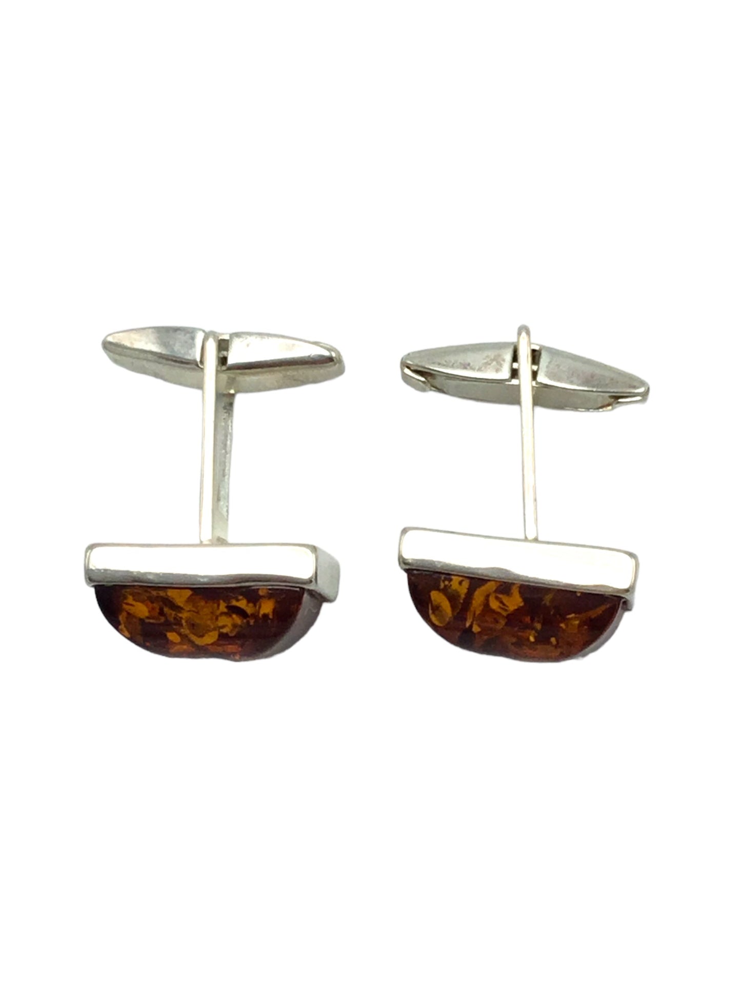 Cufflinks pair silver-tone metal, unmarked