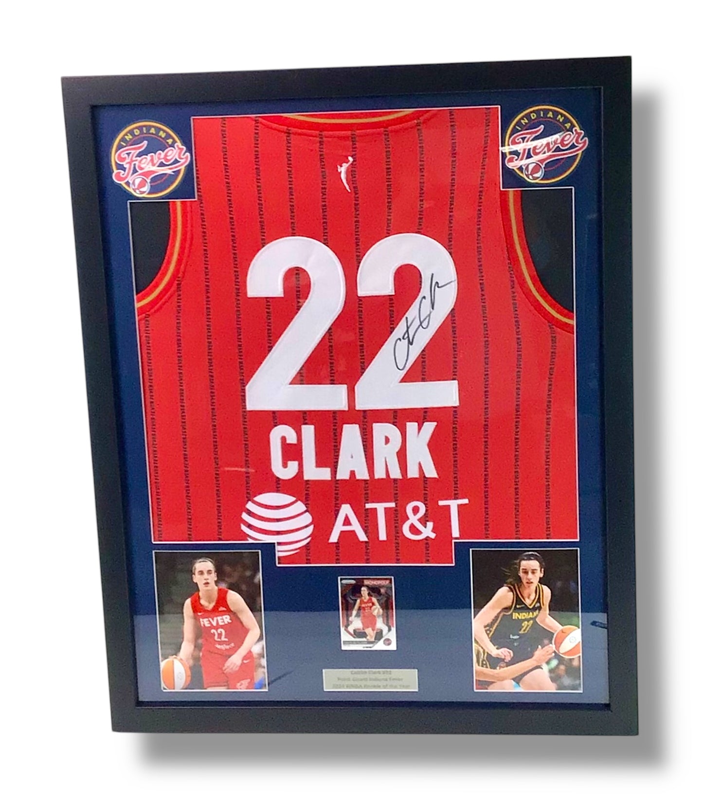 Custom Framed WNBA Fever Jersey Signed by Caitlan Clark w/ Rookie YR Card & JSA Cert