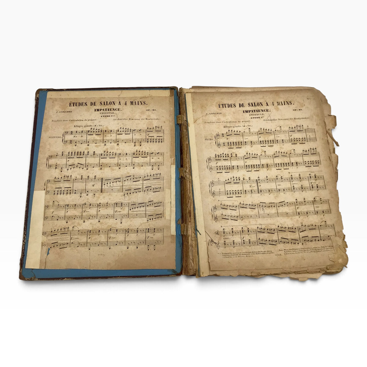 Antique 1800s Large Custom German Sammelband – Bound Collection of Piano Sheet Music