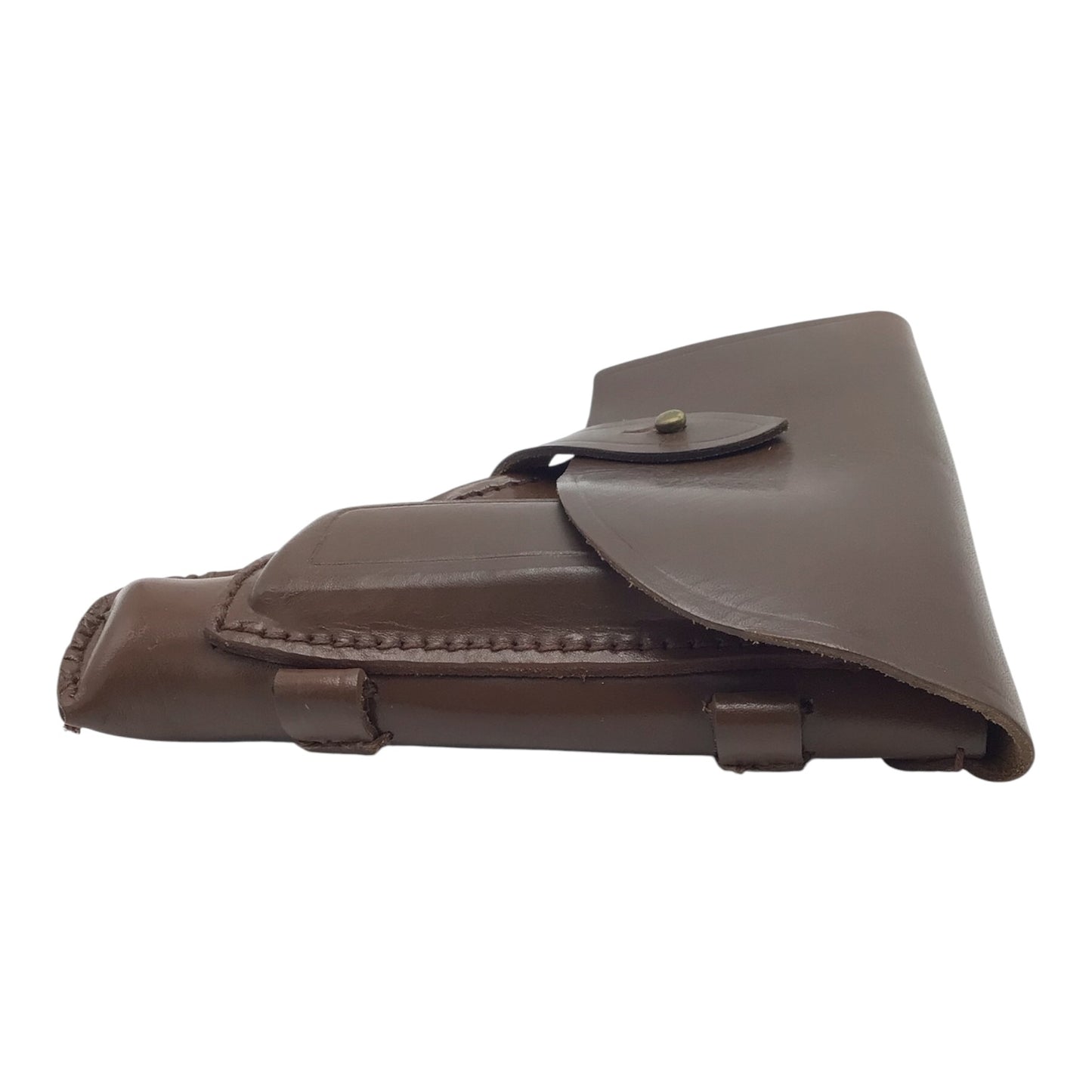 USSR/Russian Military Soviet Army Makarov PM Pistol Belt Holster – 1985 Brown Leather with Safety Strap Lanyard