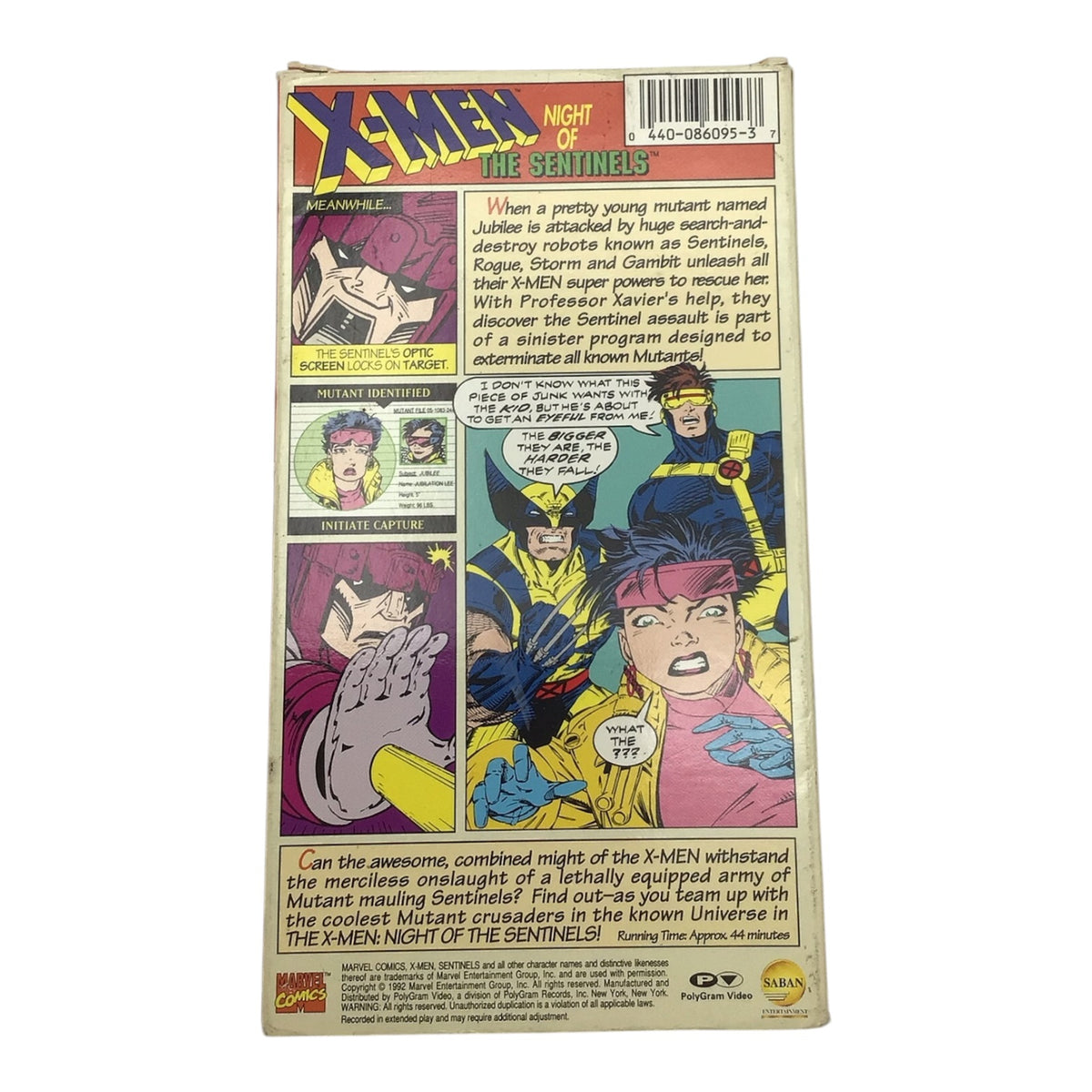 X-Men Night of the Sentinels VHS Tape