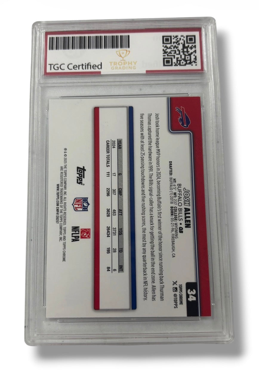 2025 Topps Chrome #34 Josh Allen TGC 10