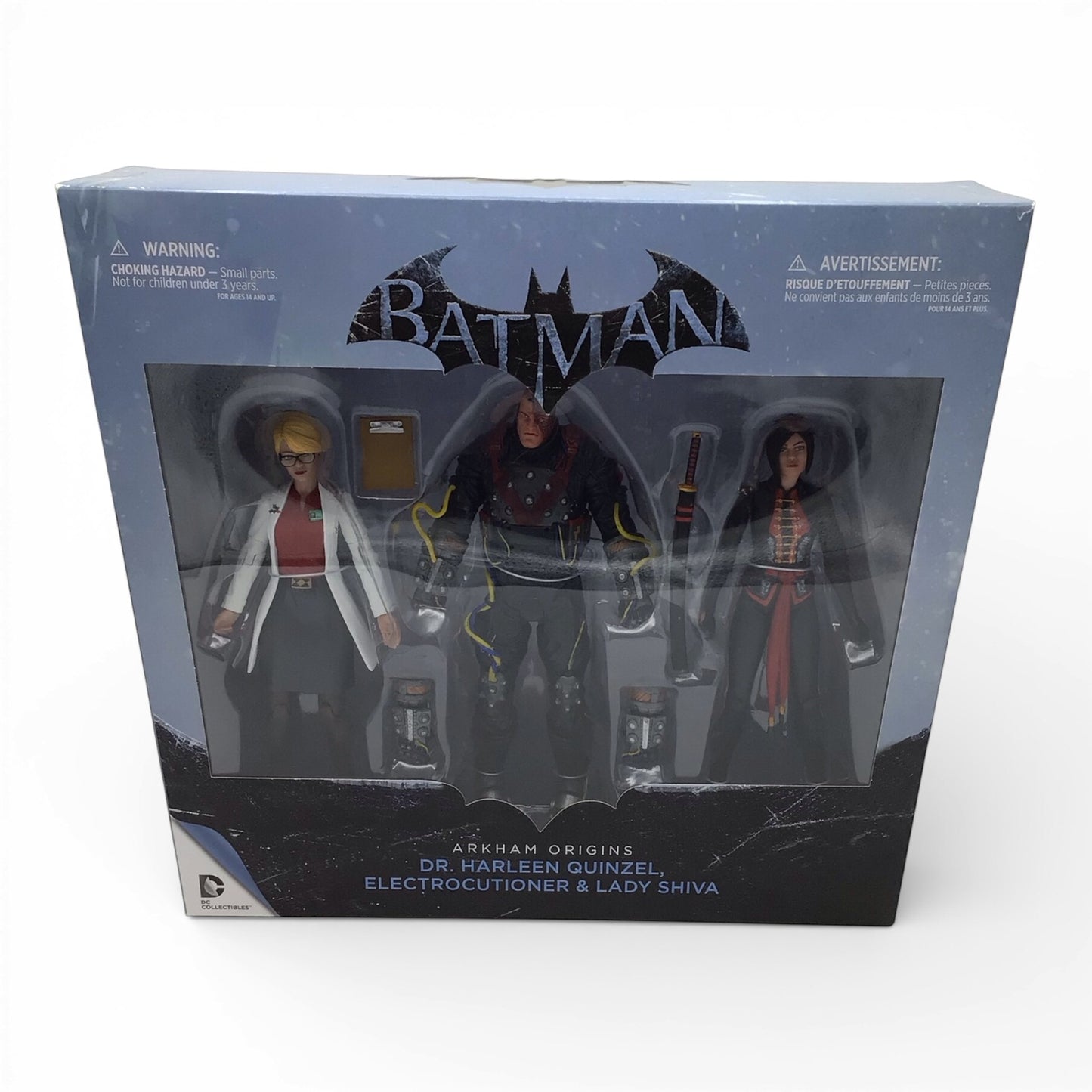 Batman Arkham Origins Dr. Harleen Quinzel, Electrocutioner, & Lady Shiva Figures