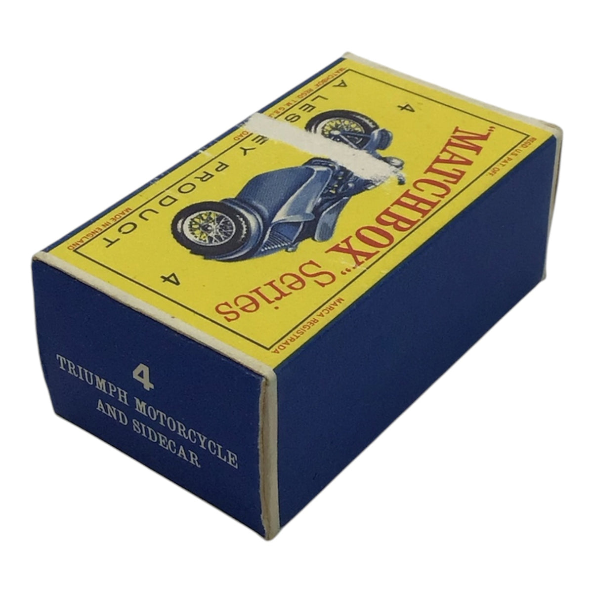 Lesney Matchbox Series #4 Triumph Motorcycle & Sidecar w/ Original Box