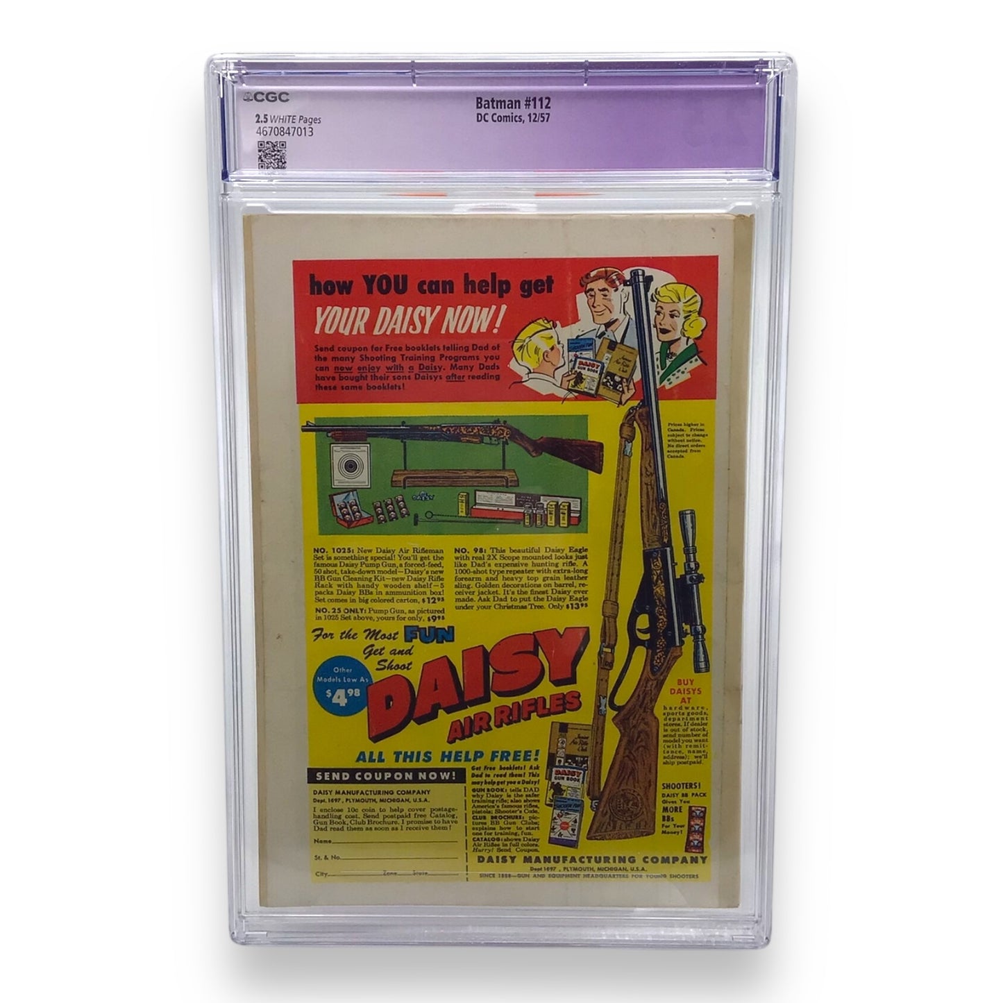 DC Comics Batman #112, First Appearance of Signalman & Professor Milo - CGC Graded