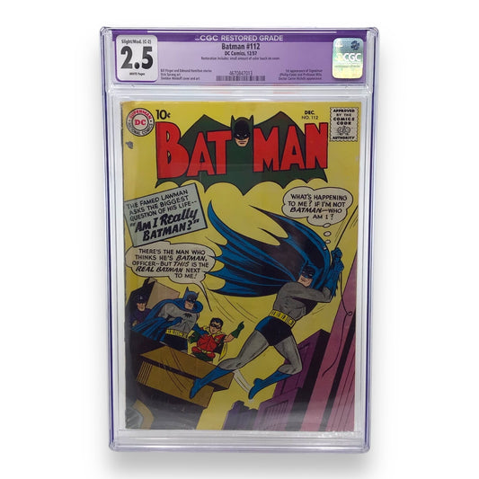 DC Comics Batman #112, First Appearance of Signalman & Professor Milo - CGC Graded