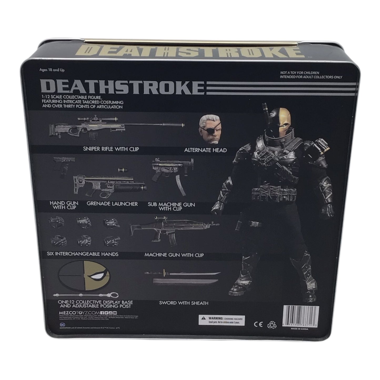 DC Deathstroke 1:12 Scale Figure Metal Case - Mezco Toyz 2017