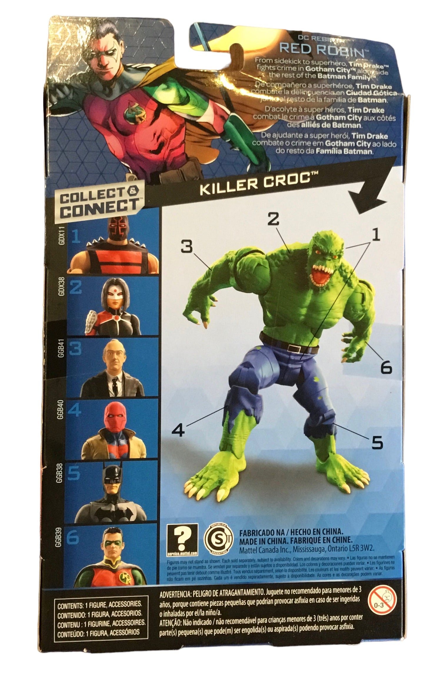 DC Multiverse Batman Reborn Red Robin Action Figure-Killer Croc BAF Piece