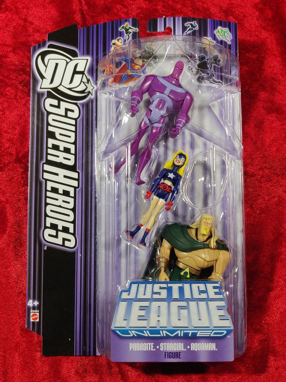 DC Superheroes Justice League Unlimited 3 Pack Aquaman Stargirl Parasite K8444