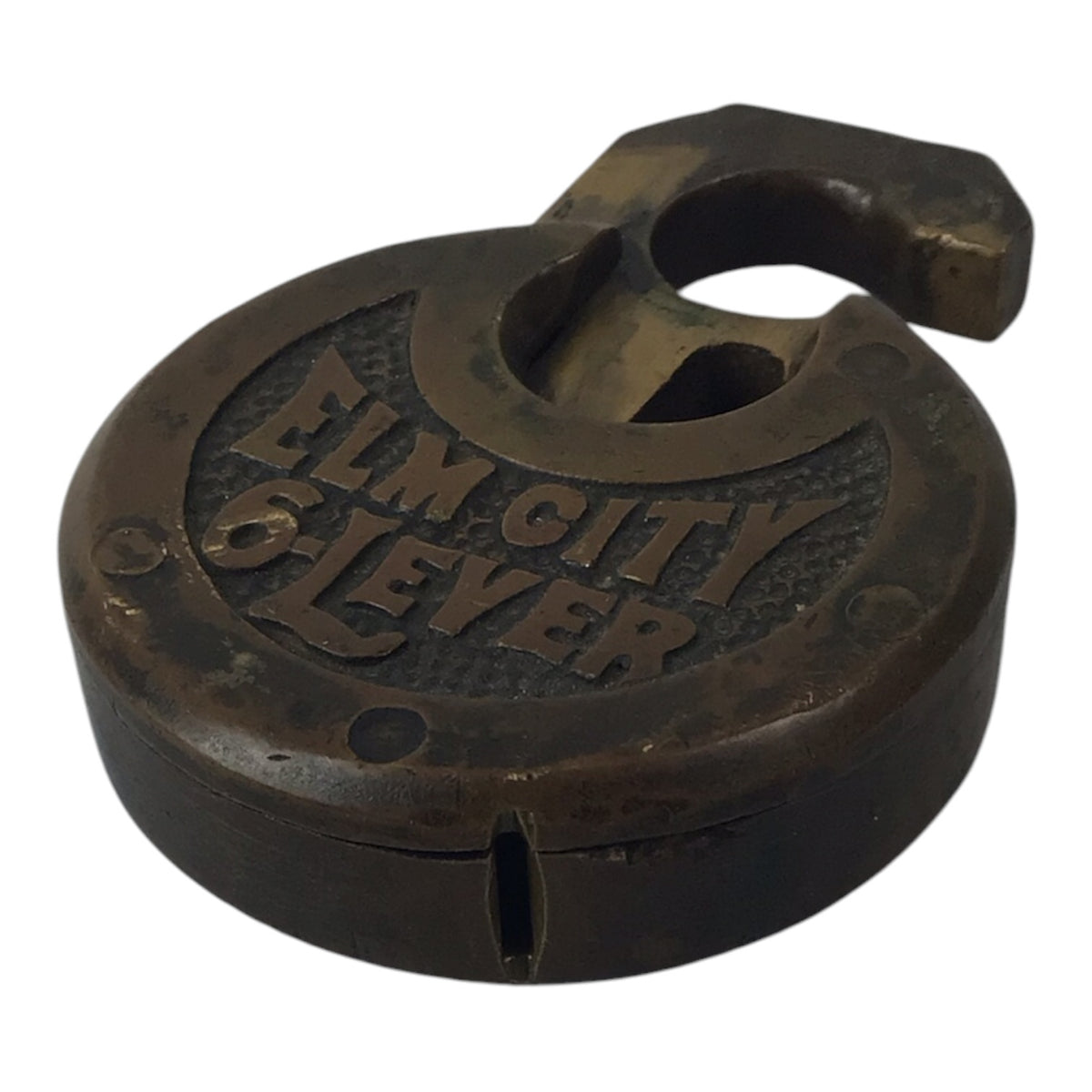 Antique Elm City 6-Lever Pancake Padlock w/ Key