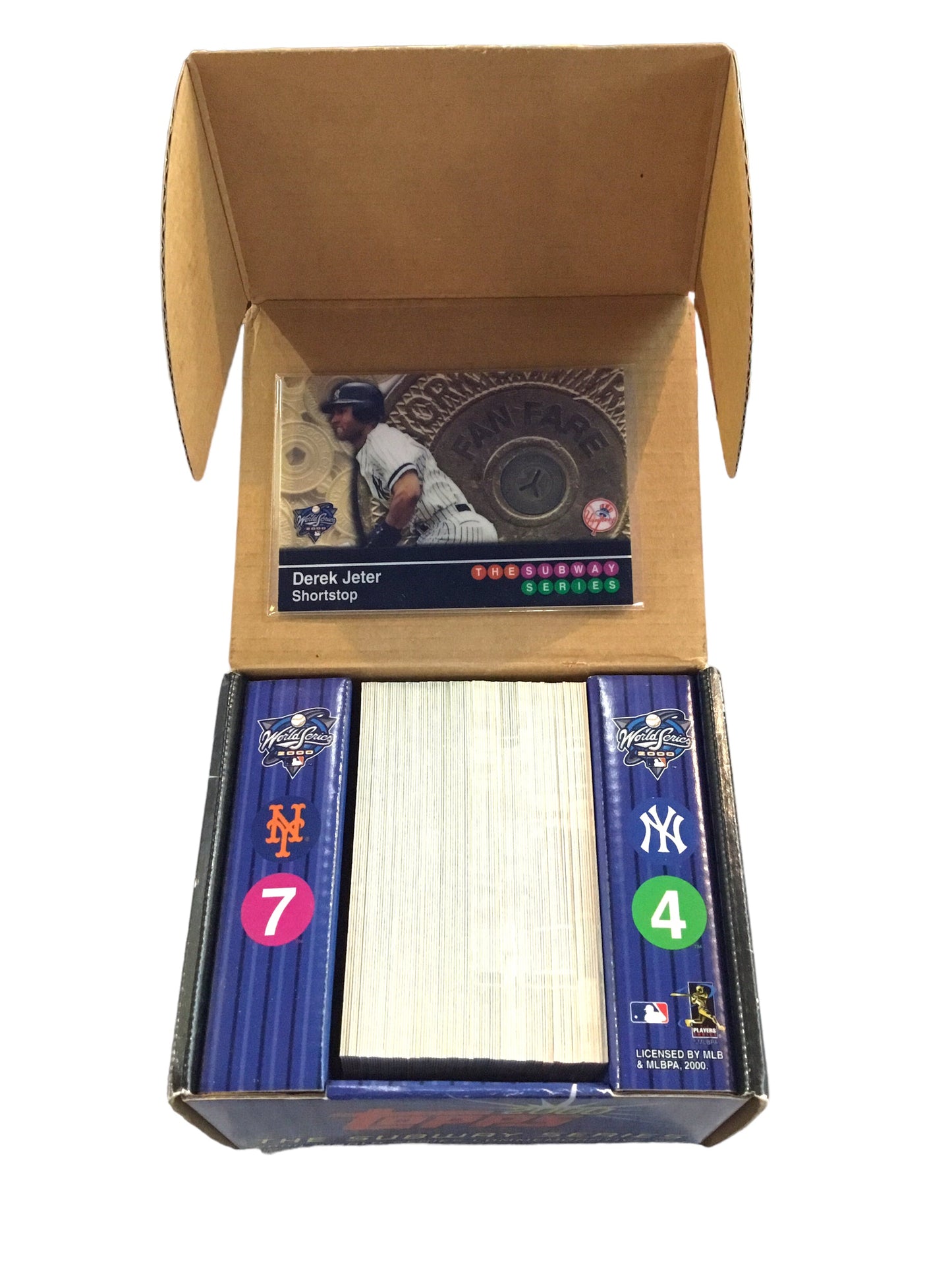 DEREK JETER 2000 Topps Subway Series FanFare token card & complete base set!!!!