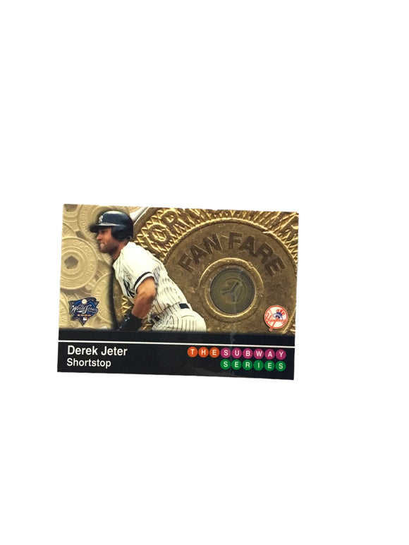 DEREK JETER 2000 Topps Subway Series FanFare token card & complete base set!!!!