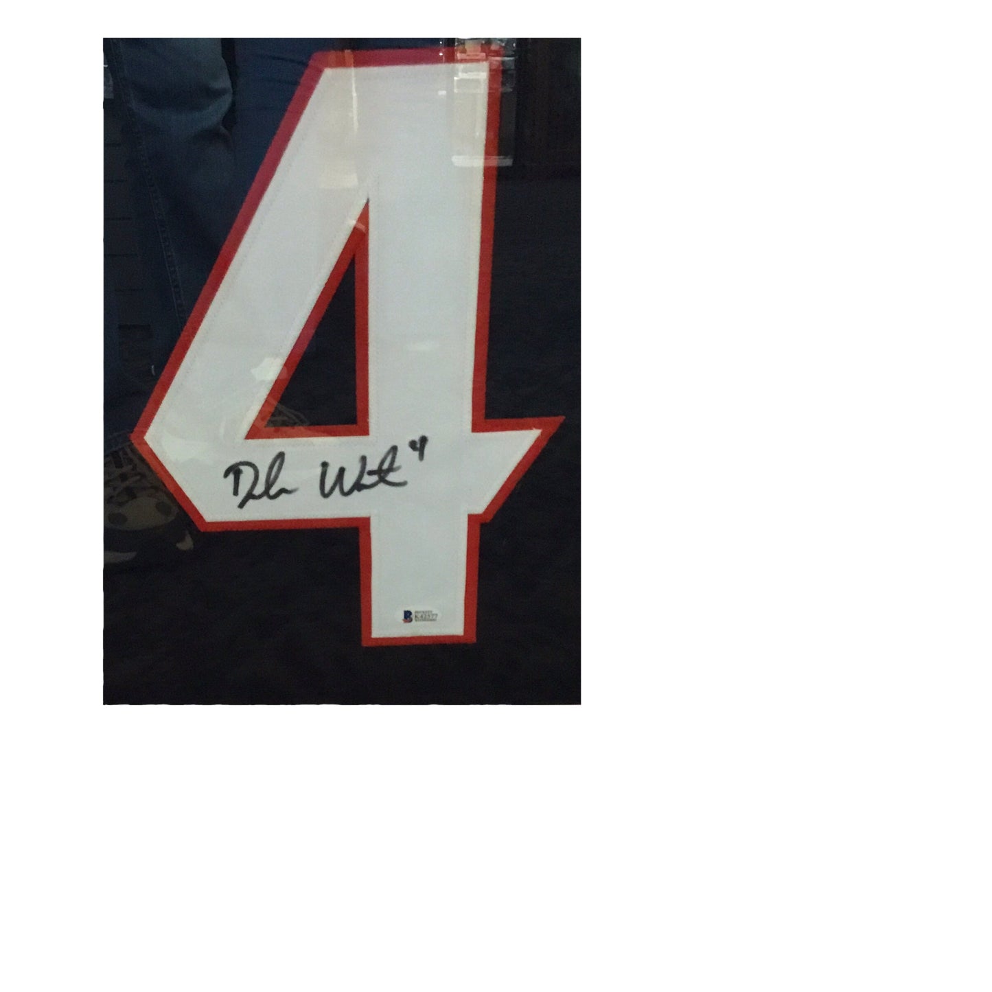 DESHAUN WATSON #4, HOUSTON TEXANS, AUTOGRAPHED FRAMED JERSEY BECKETT COA