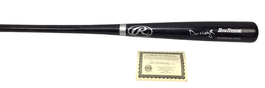 DON MATTINGLY (NY Yankees) Signed Black Rawlings Adirondack Big Stick Wooden Baseball Bat