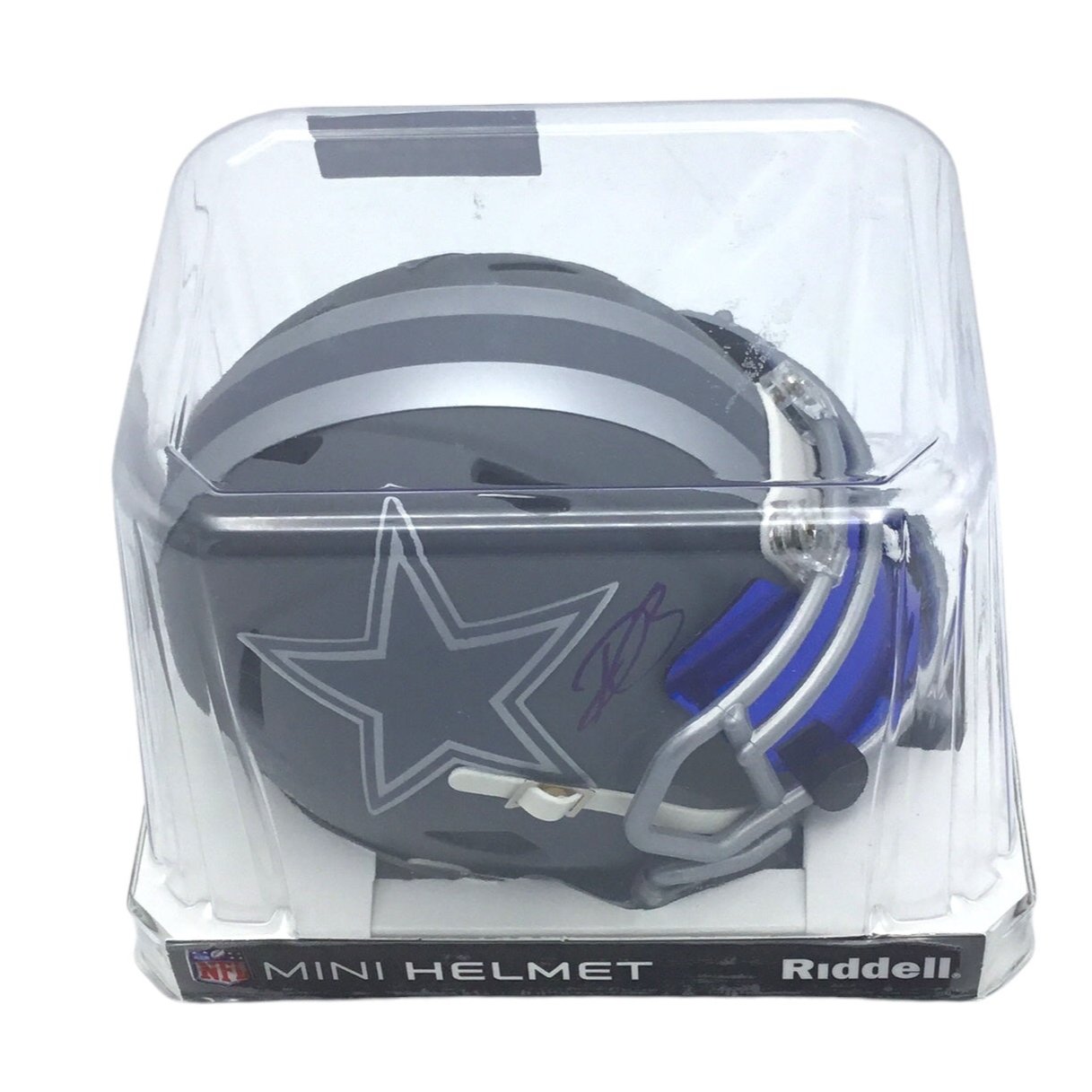 DaRon Bland / Autographed Dallas Cowboys Slate Alternate Speed Mini Helmet / JSA