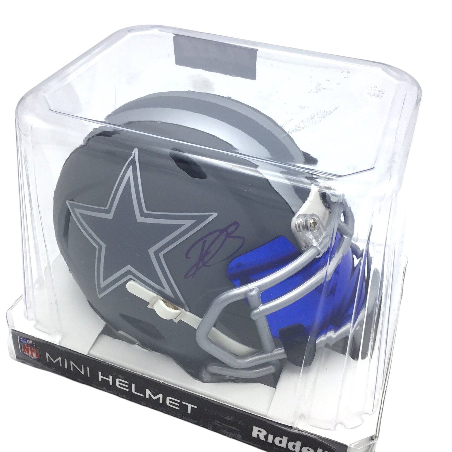 DaRon Bland / Autographed Dallas Cowboys Slate Alternate Speed Mini Helmet / JSA