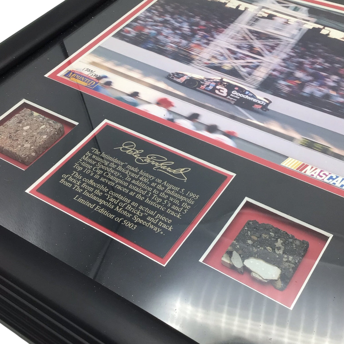 Dale Earnhardt Brickyard 400 Indianapolis Motor Speedway Brick & Track Framed Display - Limited Edition 1333/5003