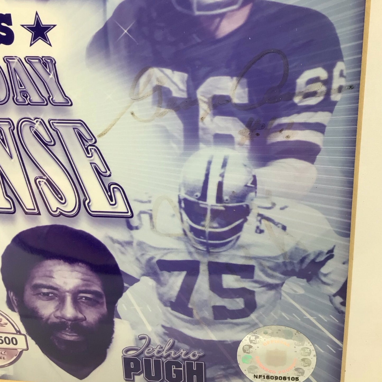 Dallas Cowboy Doomsday Defense Framed Photo - Signed by Mark Elliott