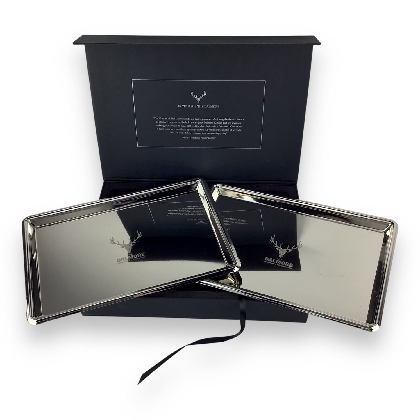 Dalmore Silver Whiskey Trays, Set of 2 – Brand New In Box