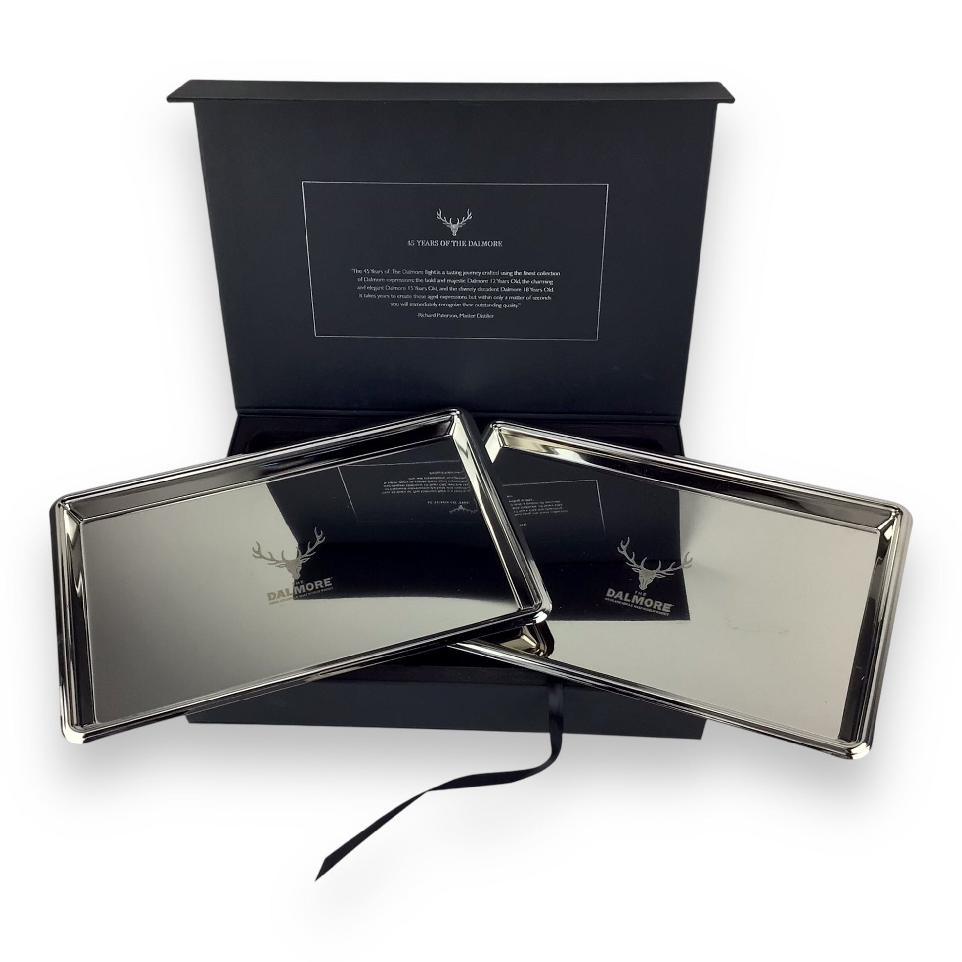 Dalmore Silver Whiskey Trays, Set of 2 – Brand New In Box