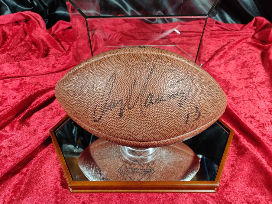 Dan Marino Autographed Football in Display Case Upper Deck Certified