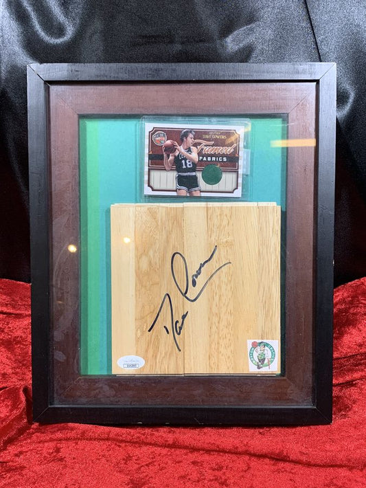 Dave Cowens Autographed Court Floor Shadowbox Boston Celtics JSA Certified NBA