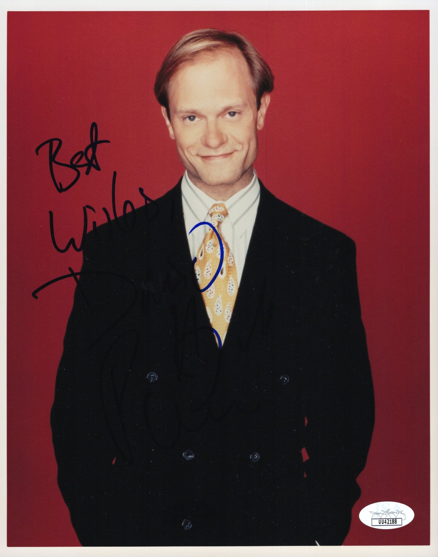 David Hyde Pierce in Frasier Signed Photo 8x10 Personalized "Best Wishes", JSA and PSA Letter Double Certified Authentic UU42188