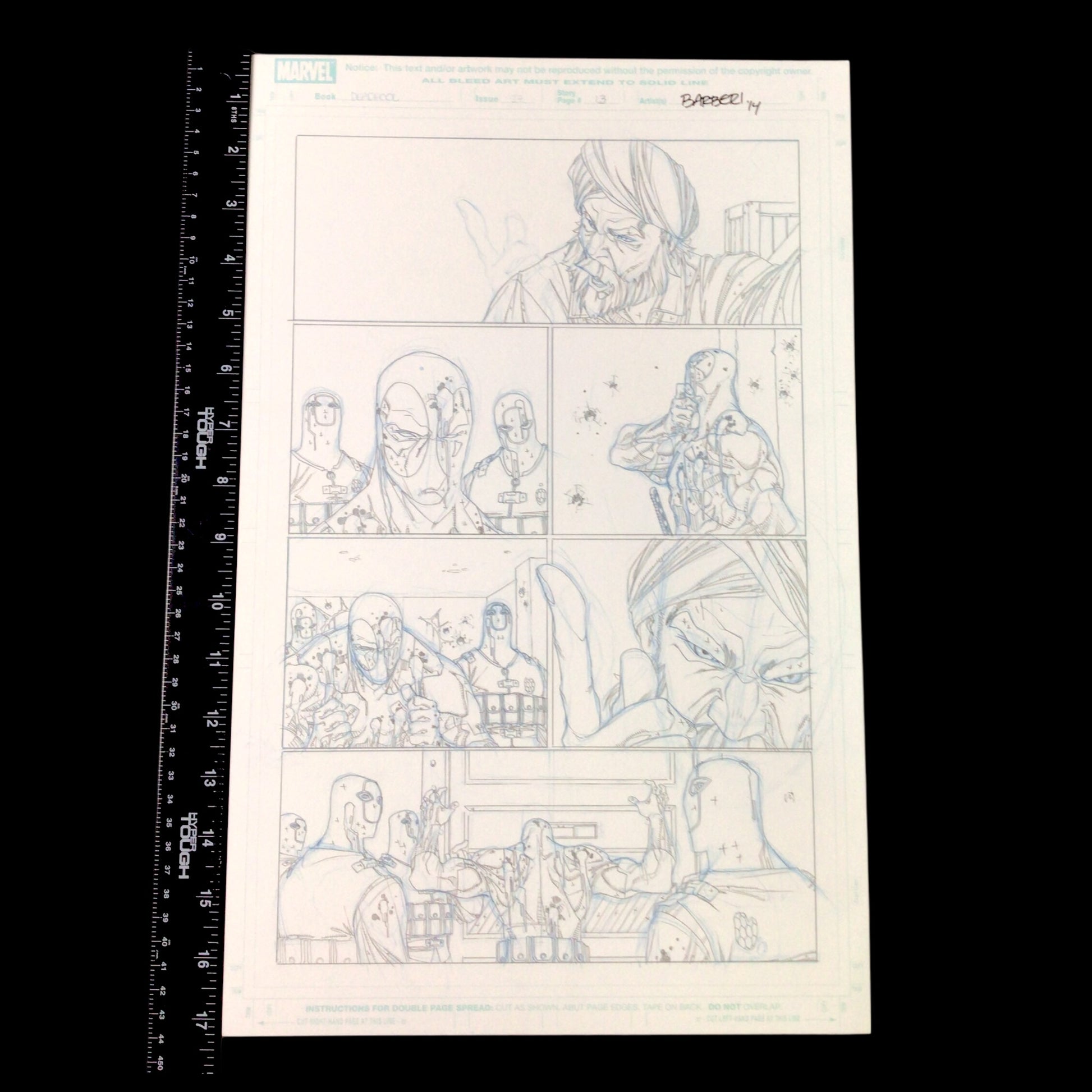 Deadpool #27 - Page 13 - Original Penciled Art Signed by Carlo Barberi (2014)